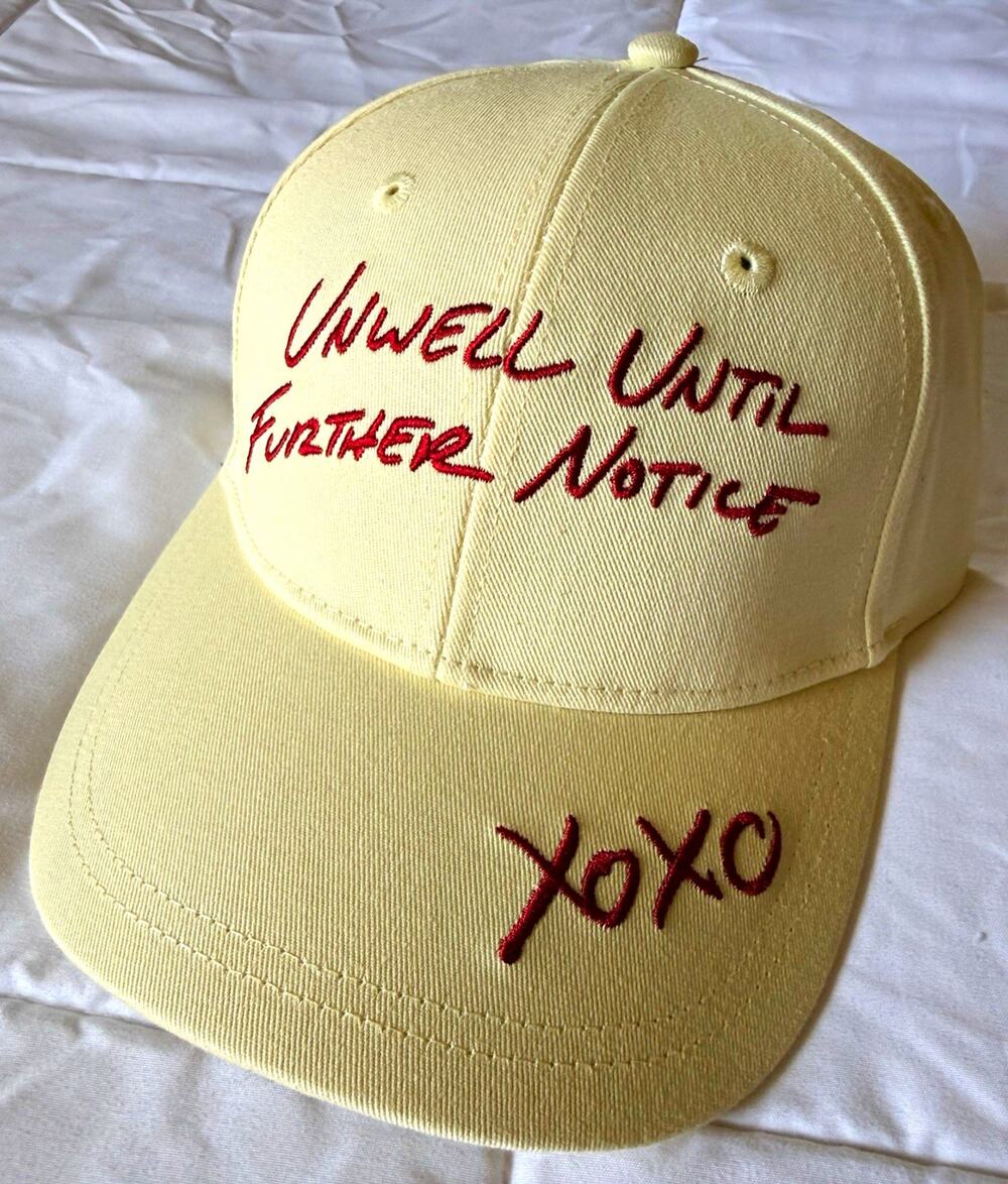 UNWELL Cream Baseball Cap Adjustable Quote Embroidery Solid One Size